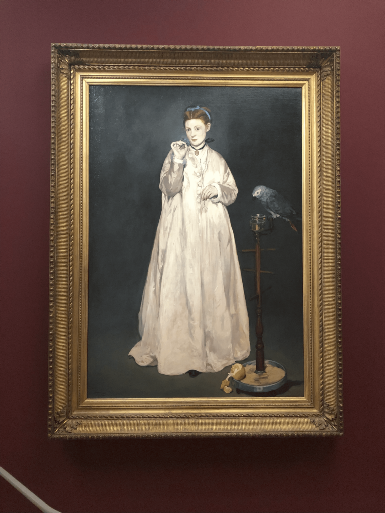 女性とオウム、マネ、1866年