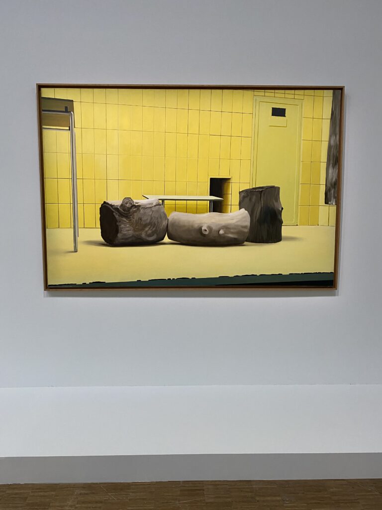黄色い室内と丸太、1973年