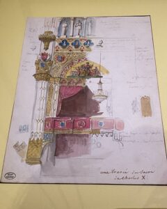 戴冠式が行われたランス大聖堂の身廊の装飾(インク・アクリル・鉛筆)1825年