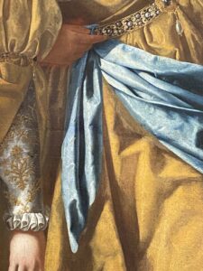 アハシュエロス王の前のエステル(エステルのドレス部分)、1628年