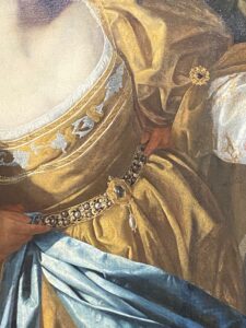 アハシュエロス王の前のエステル(エステルのドレス部分)、1628年