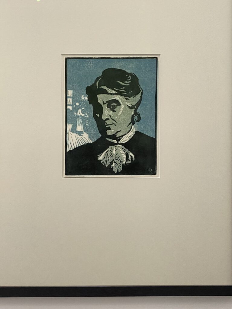 ヴェルノ夫人とオレリー、1906年、和紙、リノカット