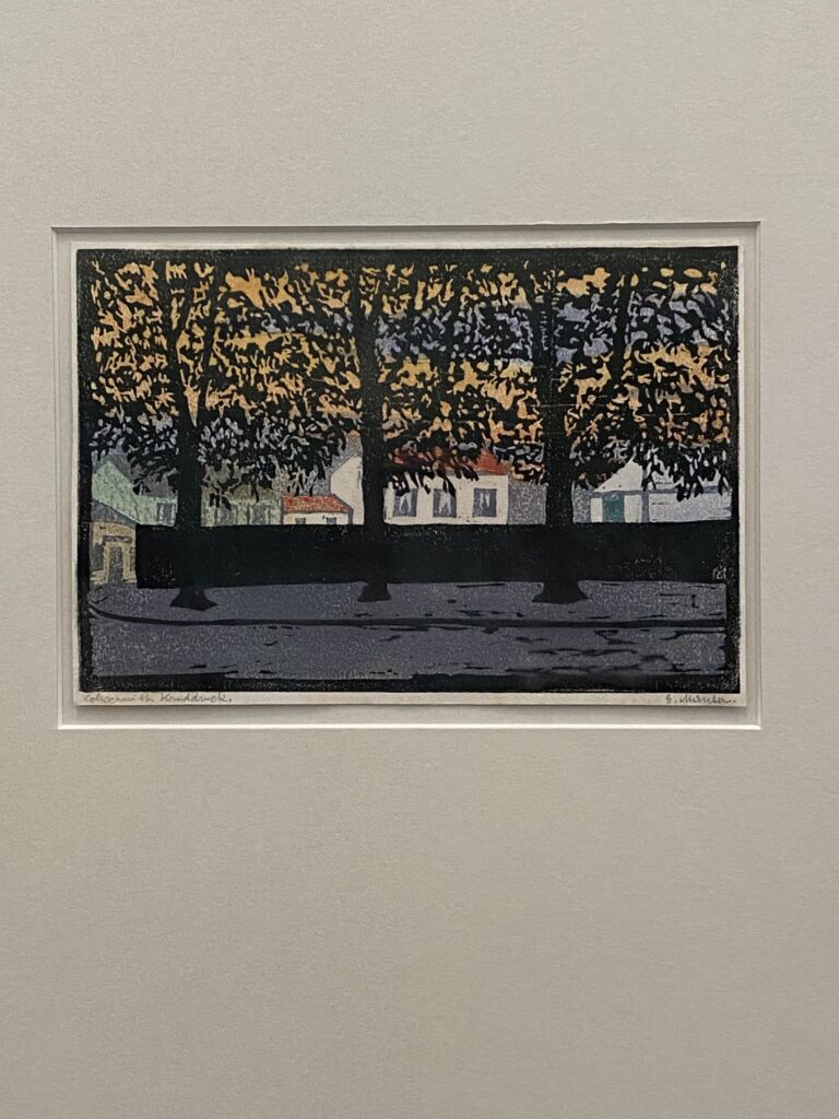 セーヴルの秋の夜、1907年、和紙、リノカット