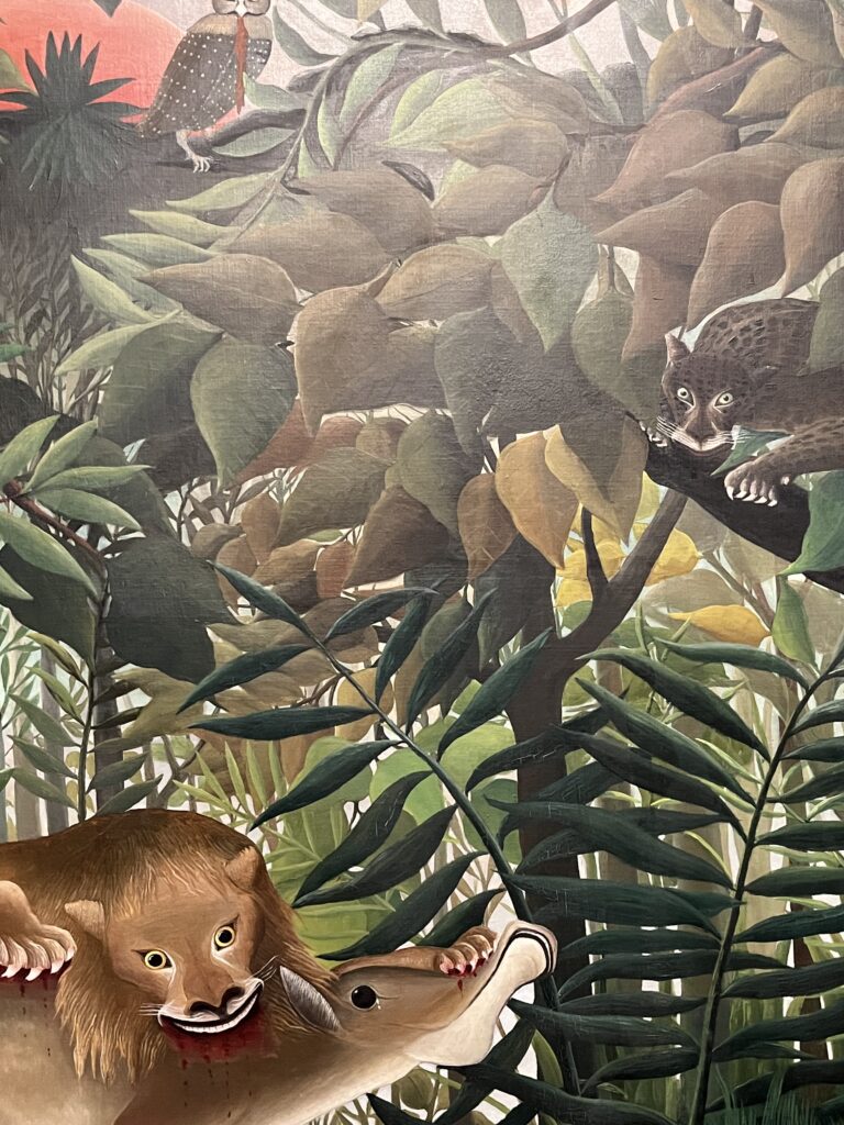 飢えたライオンは、身を投げ出してカモシカに襲いかかる、1898年‐1905年（動物、植物の細部）
