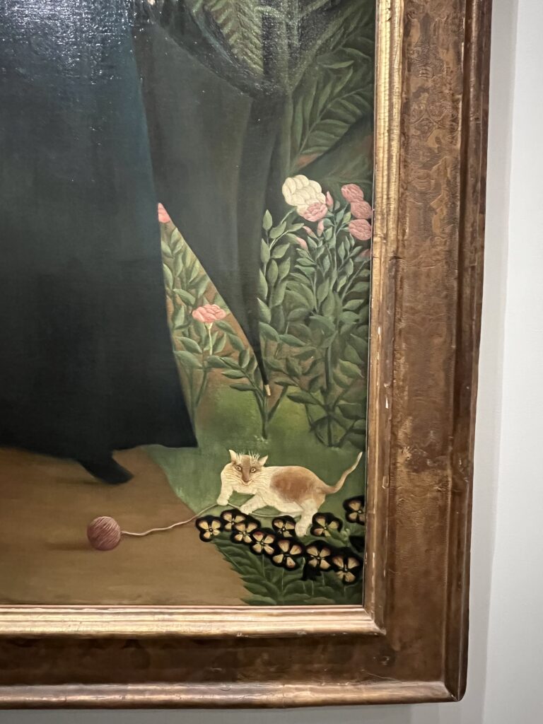 M夫人の肖像画、1895年（細部の猫）